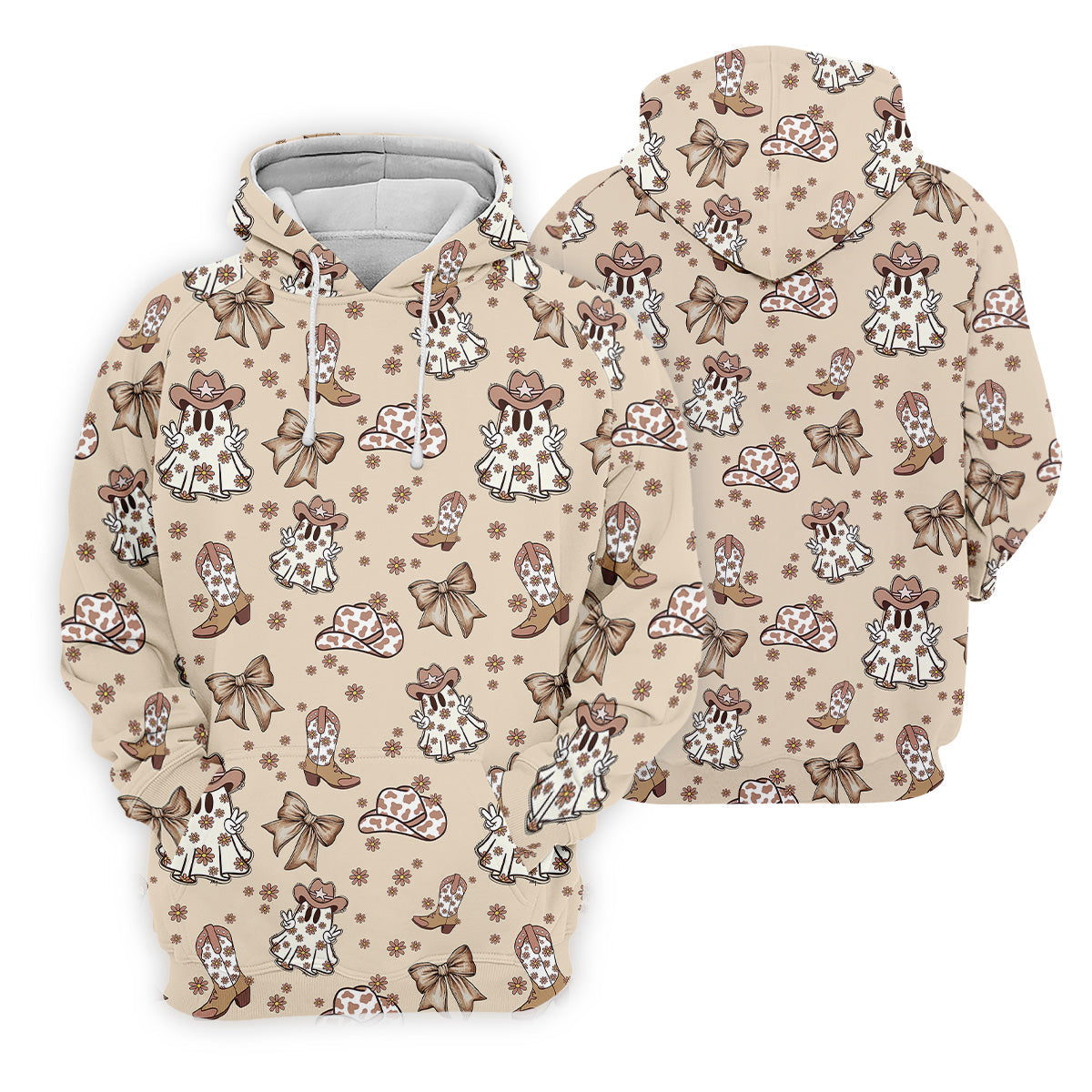 Coquette Halloween Cowboy Ghost Fun Golf Shirts For Men, Polo Shirts For Men, Golfing Apparel