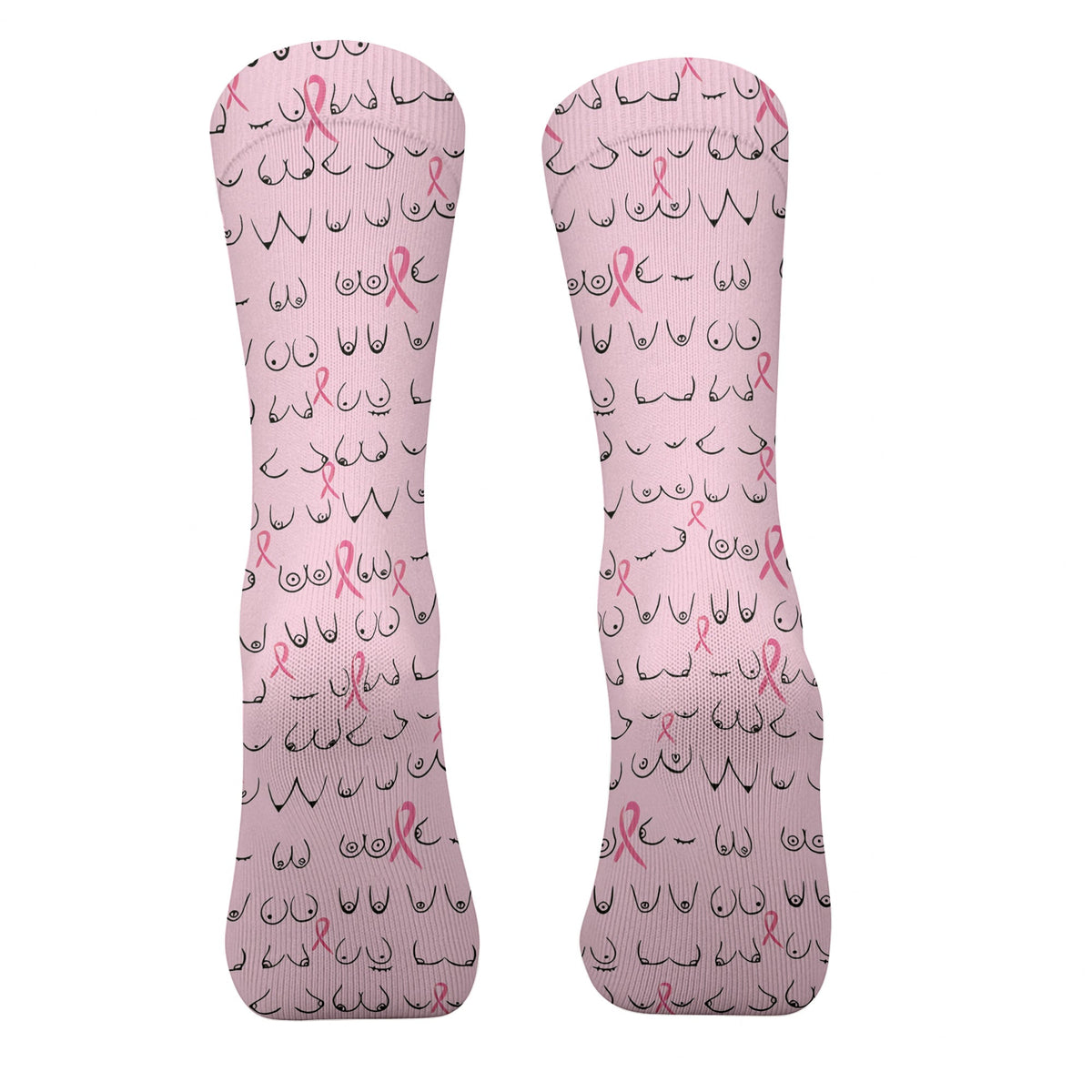 Funny Pink Golf Socks With Breast Cancer Pink Ribbon, Christmas Golf Gift, Golfing Apparel