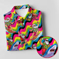 Funny Surfing Santa Riding Shark Hawaiian Golf Shirt, Golf Polo For Women, Printed Golf Shirt