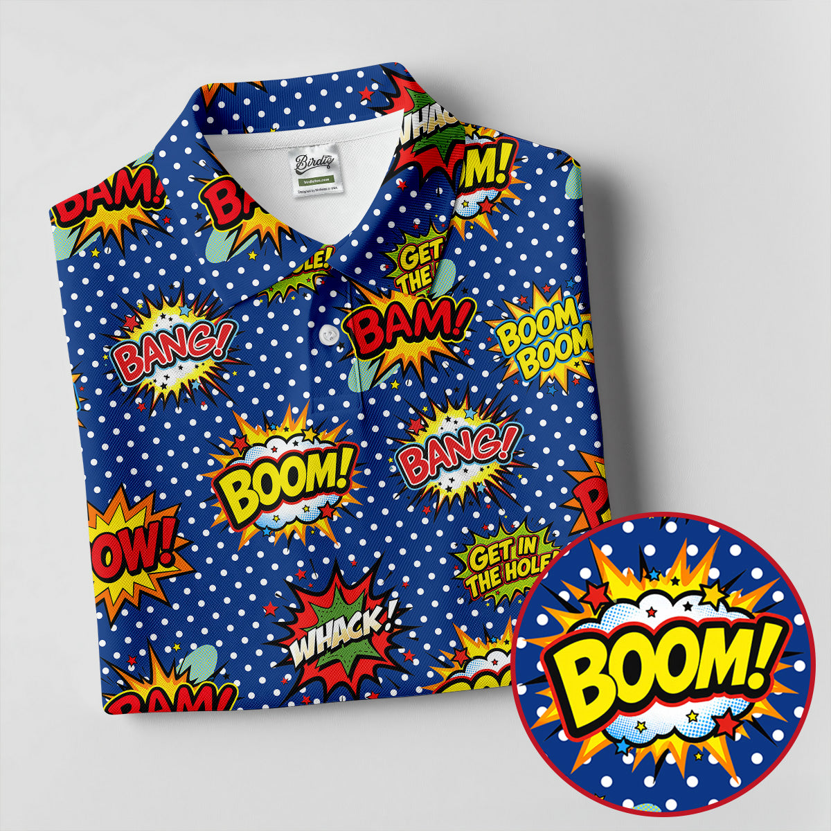 Funny Comic Pop Art Golf Shirt, Mens Golf Shirts, Golf Apparel For Men