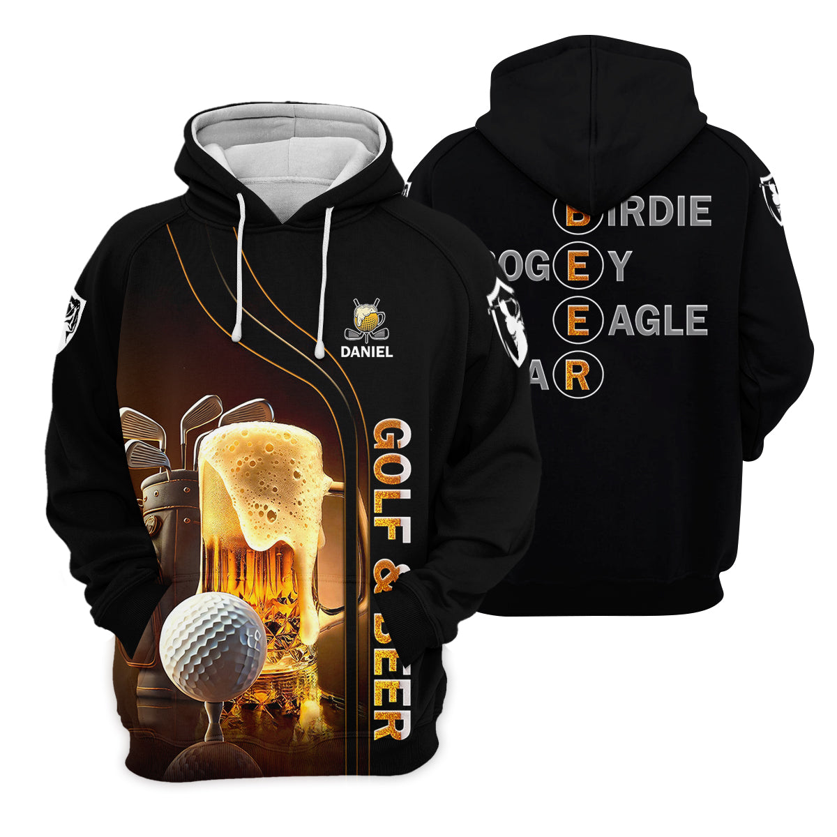 Golf And Beer Custom Men's Golf Polo Shirt, Funny Golf Shirt, Gift For Golfers