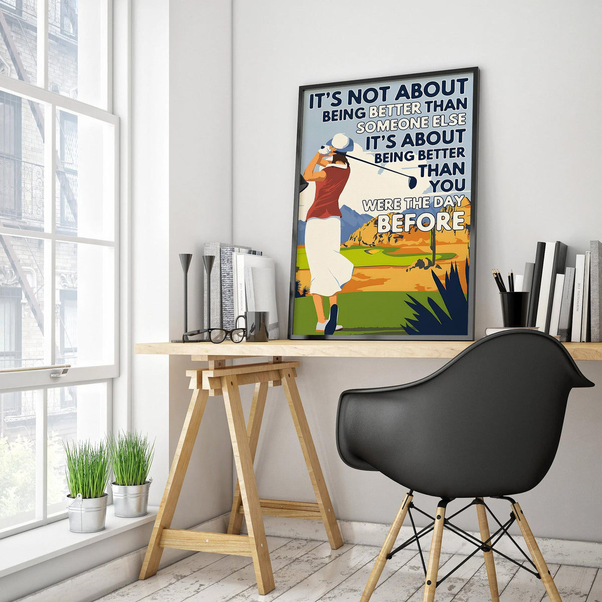 Being Better Than You Were The Day Before Canvas, Golf Wall Art, Gift For Golfers