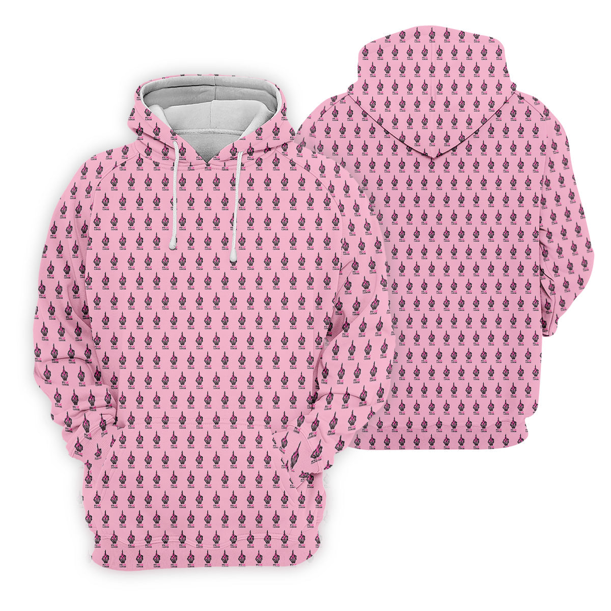 Funny Middle Finger Pink Golf Shirt, Breast Cancer Golf Shirt, Fun Womens Golf Shirts, Ladies Golf Shirt
