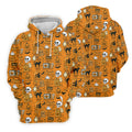 Orange Halloween Cat Golf Polo Shirts, Halloween Theme Shirts, Ladies Golf Shirts, Golfing Apparel