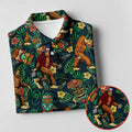 Bigfoot Tropical Tiki Resort Pattern Design Hawaiian Golf Polo, Golf Tops For Men, Golfing Apparel
