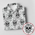 Sugar Skull Paisley Pattern Golf Polo Shirt, Ladies Golf Shirts, Women's Golf Apparel