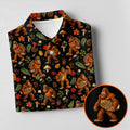 Autumn Bigfoot Forest Pattern Polo Shirt, Mens Golf Apparel, Hawaiian Golf Shirt, Printed Golf Shirts