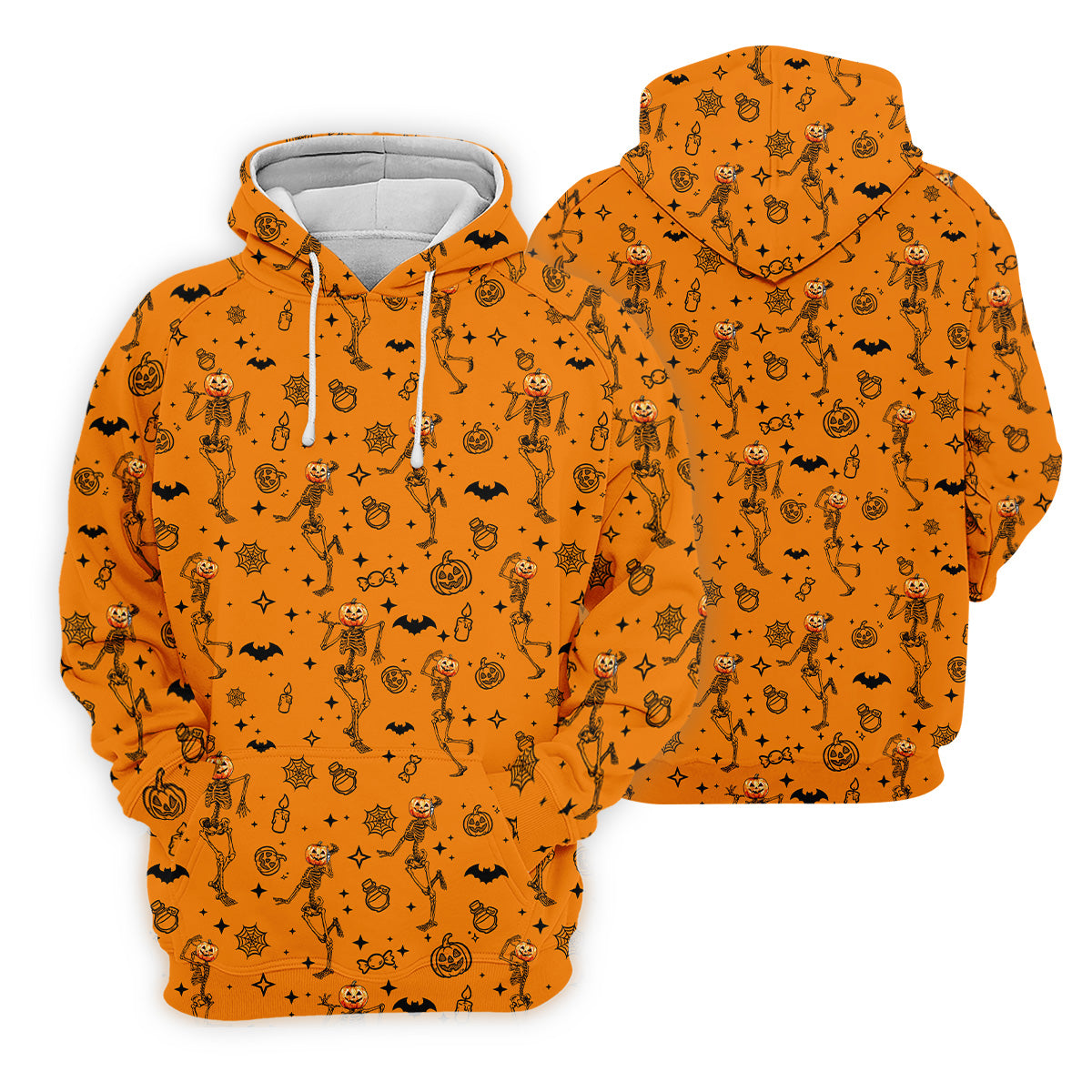 Skeleton Orange Golf Shirt, Halloween Golf Shirt, Fun Golf Polos, Men's Long Seeve Golf Shirts, Golf Gifts For Men