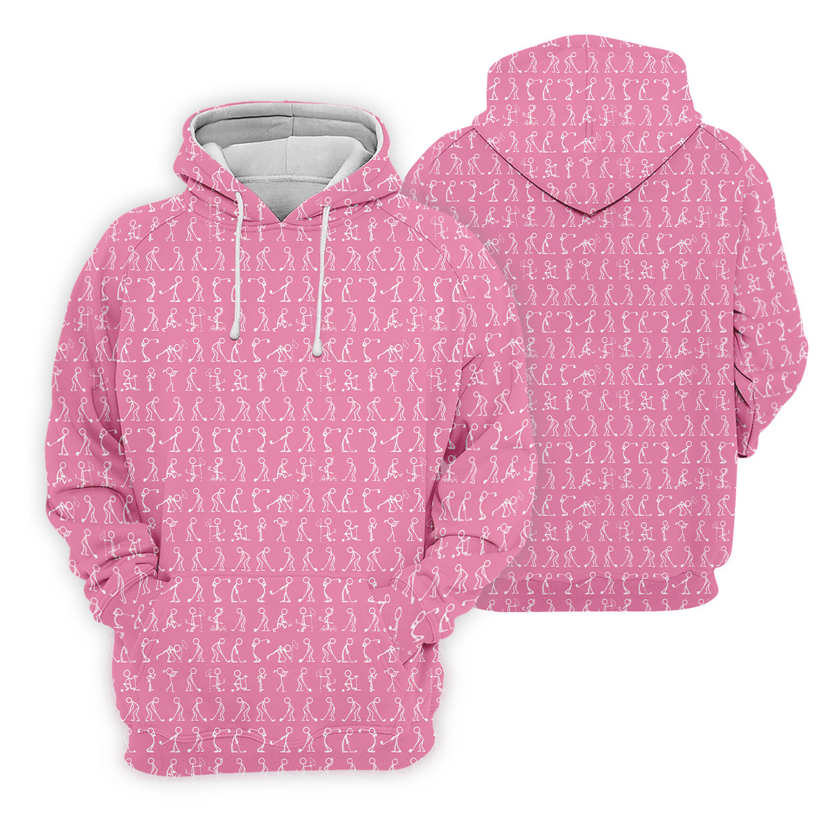 Funny Stick Figure Womens Golf Shirt, Pink Golf Shirt, Ladies Golf Shirt, Funny Golf Shirt Women