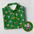 Christmas Characters Golf And Beer Green Women's Funny Golf Shirts, Christmas Golf Shirt, Polo Shirts For Women