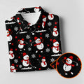 Cute Snowman Golf Pose Black Golf Shirt, Christmas Golf Shirt, Golf Shirts For Men, Golf Gift For Men