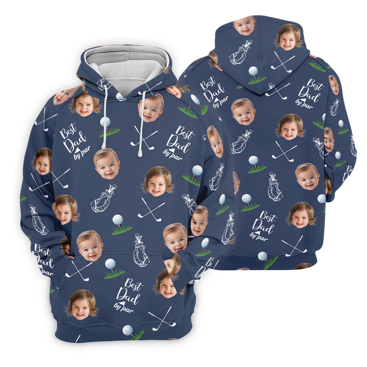 Best Dad By Par Custom Photo Golf Shirt, Fun Golf Shirt, Best Golf Gift For Dad