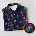 Funny Crocodile Mardi Gras Golf Shirts, Purple Golf Shirt, Golf Gift For Men, Golf Shirts For Men
