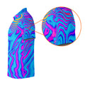 Neon Psychedelic Zebra Pattern Vintage Hawaiian Golf Shirt, Men's Golf Shirt, Polo Shirts For Men