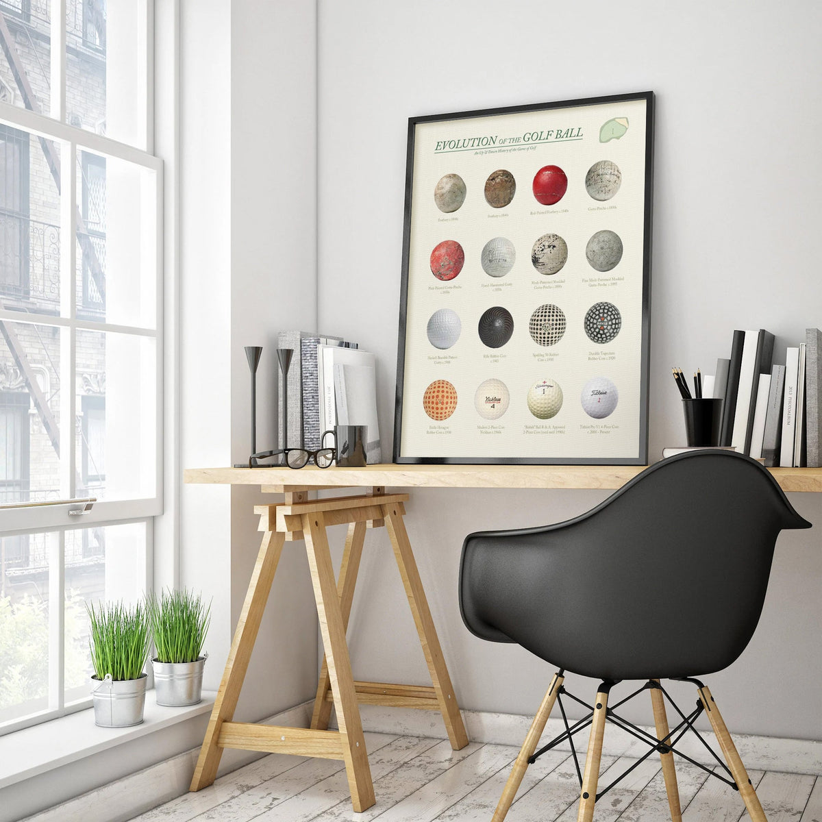Evolution Of The Golf Ball Canvas, Golf Wall Art, Gift For Golfer