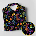 Neon Dinosaur Tropical Theme Hawaiian Golf Shirt, Golf Shirt For Women, Golfing Apparel
