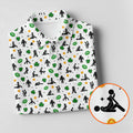 Funny Stick Figure Naughty Position Shamrock St Patrick's Day Golf Shirt, Performance Golf Shirt, Polo Shirts For Men