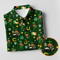 St Patrick's Day Leprechaun Golf Pose Irish Flags Shamrock Golf Shirt, Women's Golf Shirts, Ladies Golf Polos