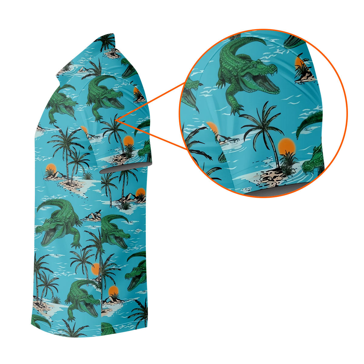 Tropical Alligators on Island Beaches Hawaiian Golf Polo, Golf Tops For Women, Golfing Apparel