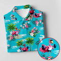 Funny Weightlifting Flamingo Tropical Hawaiian Golf Shirt, Mens Golf Polo, Printed Golf Shirts