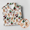 Christmas Sweets Pattern Women Golf Top, Cartoon Print Ladies Golf Polos, Christmas Golf Shirt, Golfing Apparel