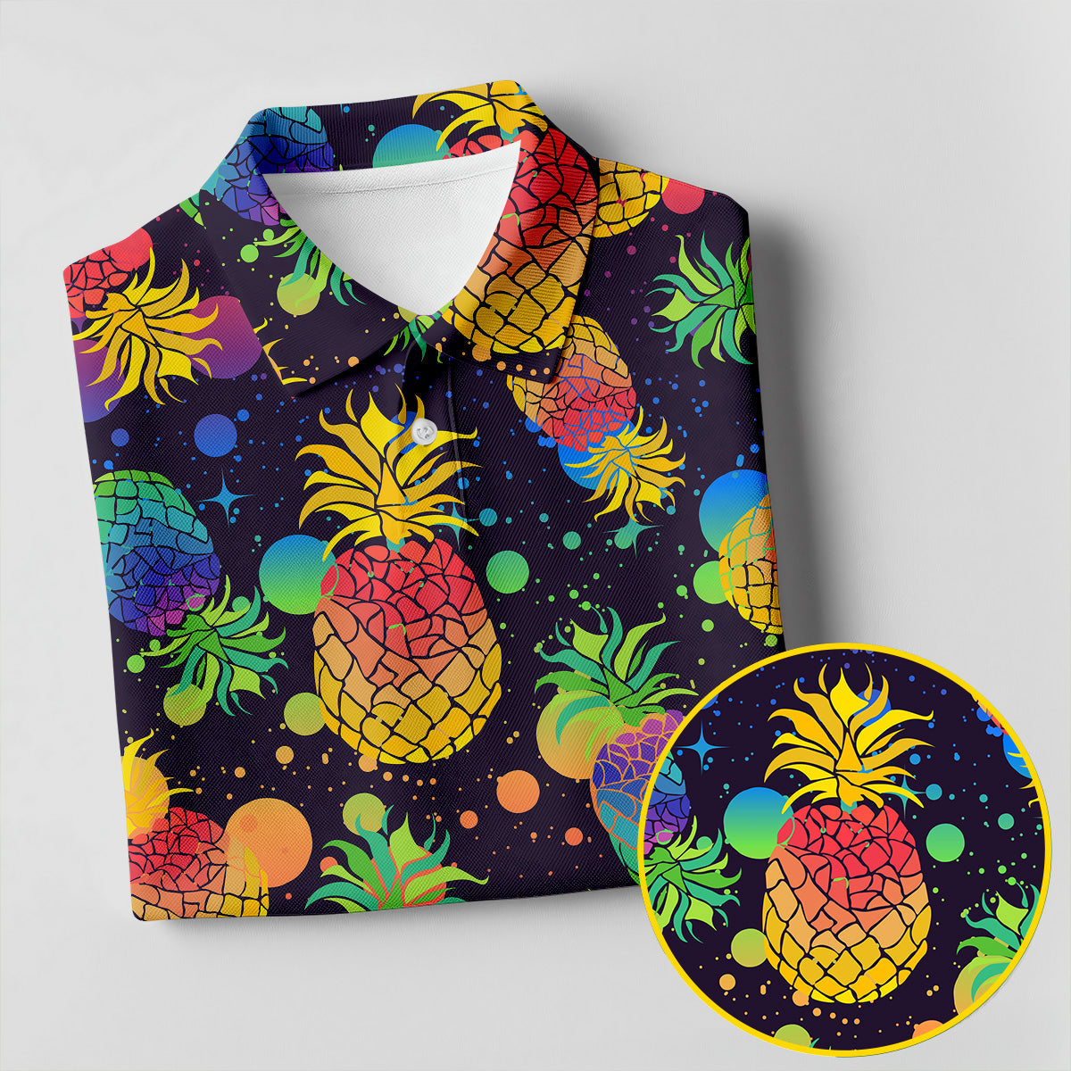 Colorful Pineapple Sleeveless Golf Shirt, Cute Golf Outfit, Women's Golf Shirt, Golf Polo For Women