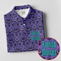 Foolish Mortals Haunted Pattern Golf Polo Shirt, Halloween Shirt For Men, Mens Golf Polo