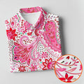 Pink Paisley Floral Pattern Golf Shirt, Golf Tops For Women, Hawaiian Golf Shirt, Women’s Golf Apparel
