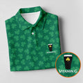 Vitamin G Shamrock Pattern Golf And Beer Green Golf Shirt, St Patrick's Day Golf Shirt, Women's Golf Shirts