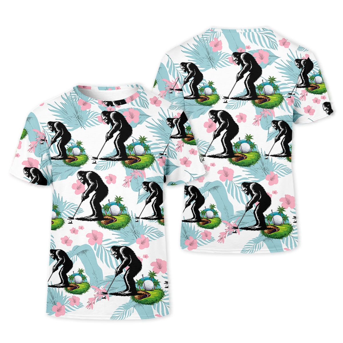 Bigfoot Shirt, Sasquatch Golf Shirt, Hawaiian Golf Shirts, Cute Golf Shirt, Ladies Golf Shirts, Golf Gifts For Her