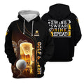 Swing Swear Drink Repeat Funny Golf Polo Shirt, Mens Golf Gift, Golf Lover Gift