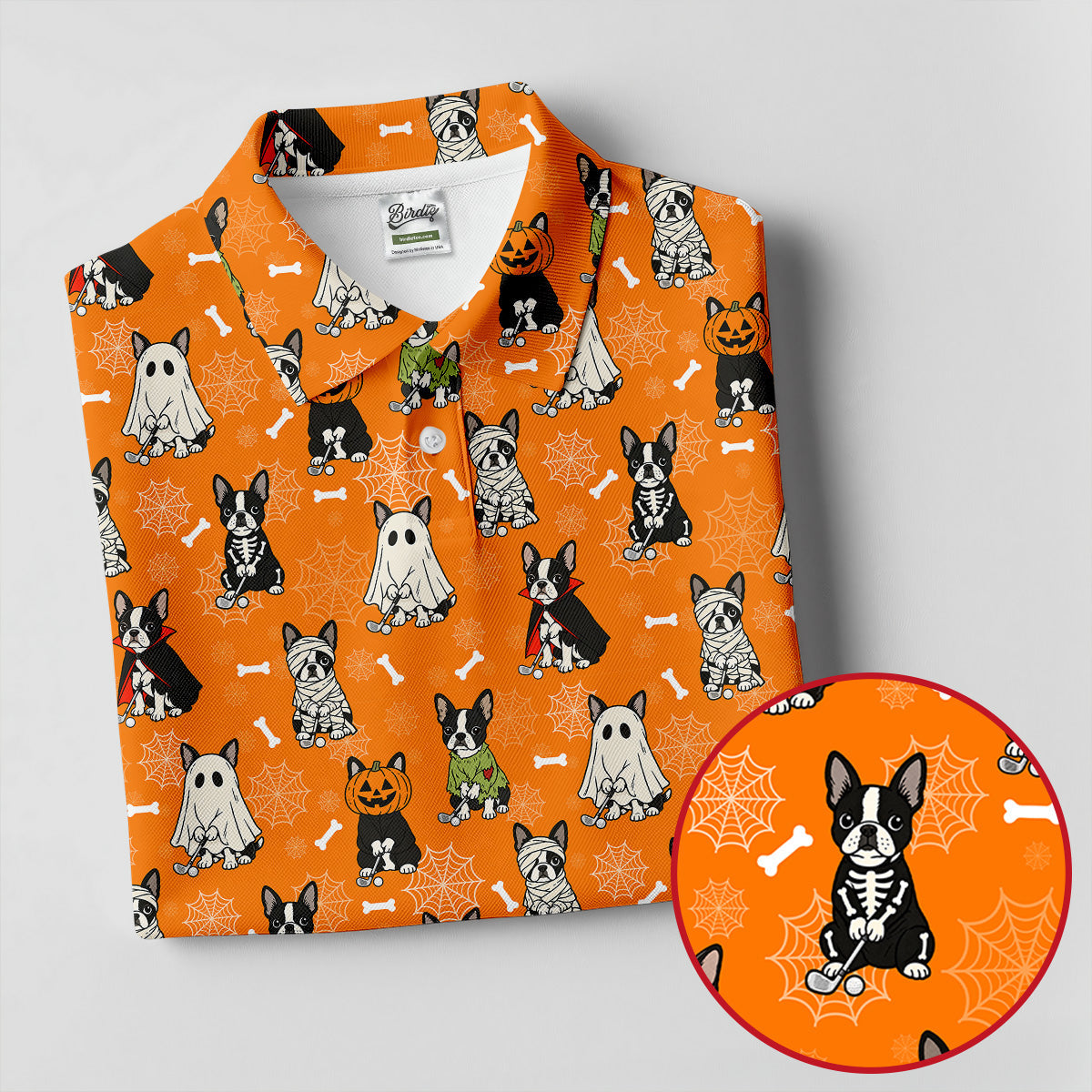 Halloween Dog Costume Pattern Golf Polo Shirt, Mens Golf Shirts, Polo Shirts For Men
