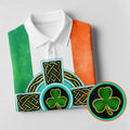 Celtic Cross Knotwork St Patrick's Day Shamrock Golf Shirt, Men's Golf Polo Shirts, Golf Shirts For Men