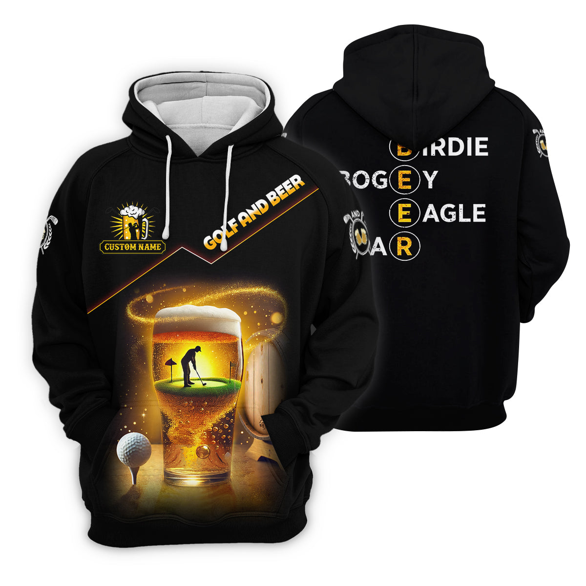 Golf And Beer Custom Golf Polo Shirt, Funny Golf Shirt, Gift For Golfers