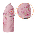 Hummingbird Floral Breast Cancer Ribbon Polo Shirt, Ladies Golf Tops, Golf Shirts For Women