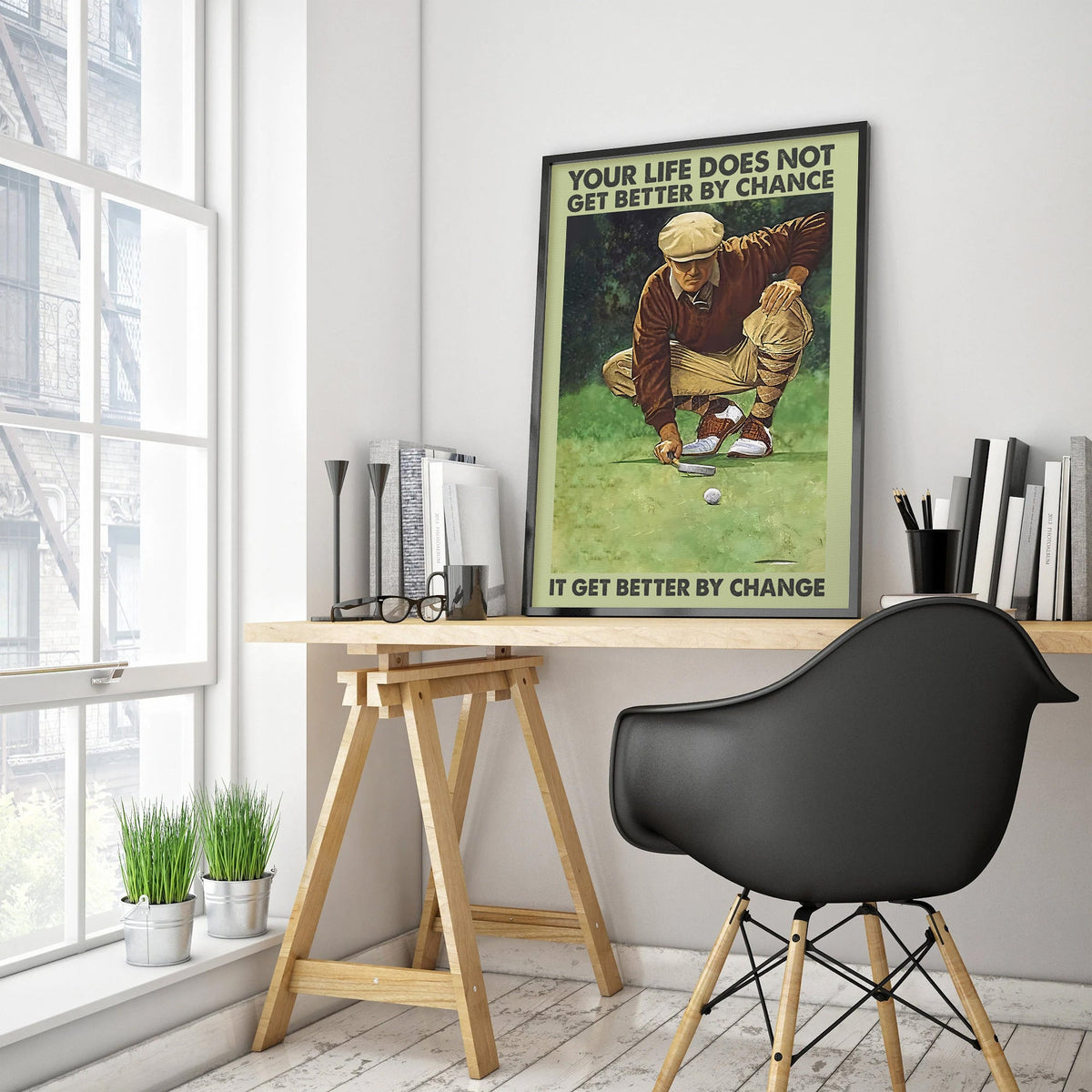 Your Life Does Not Get Better By Chance Canvas Wall Art, Golf Decor, Gift For Golf Lovers