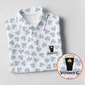 Vitamin G Shamrock Pattern Golf And Beer White Golf Shirt, St Patrick's Day Golf Shirt, Women's Golf Shirts