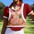 Funny Santa Christmas Balls Golf Polo Shirt, Women’s Golf Polo, Golf Tops For Women