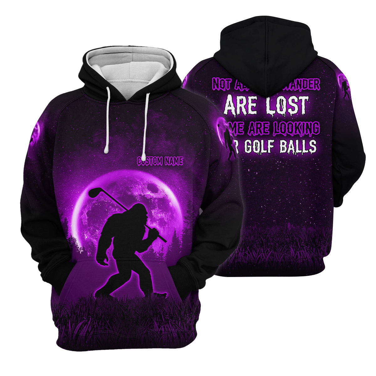 Custom Bigfoot Golf Polo Shirt, Mens Golf Gift, Funny Golf Shirt, Golf Gift For Dad