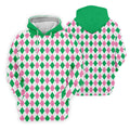 Green Pink Argyle Men Golf Shirts, Funny Golf Polos, Unique Gift For Golfer