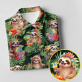 Funny Sloth Hawaiian Summer Ladies Golf Tops, Golf Shirt For Women, Ladies Golf Shirts