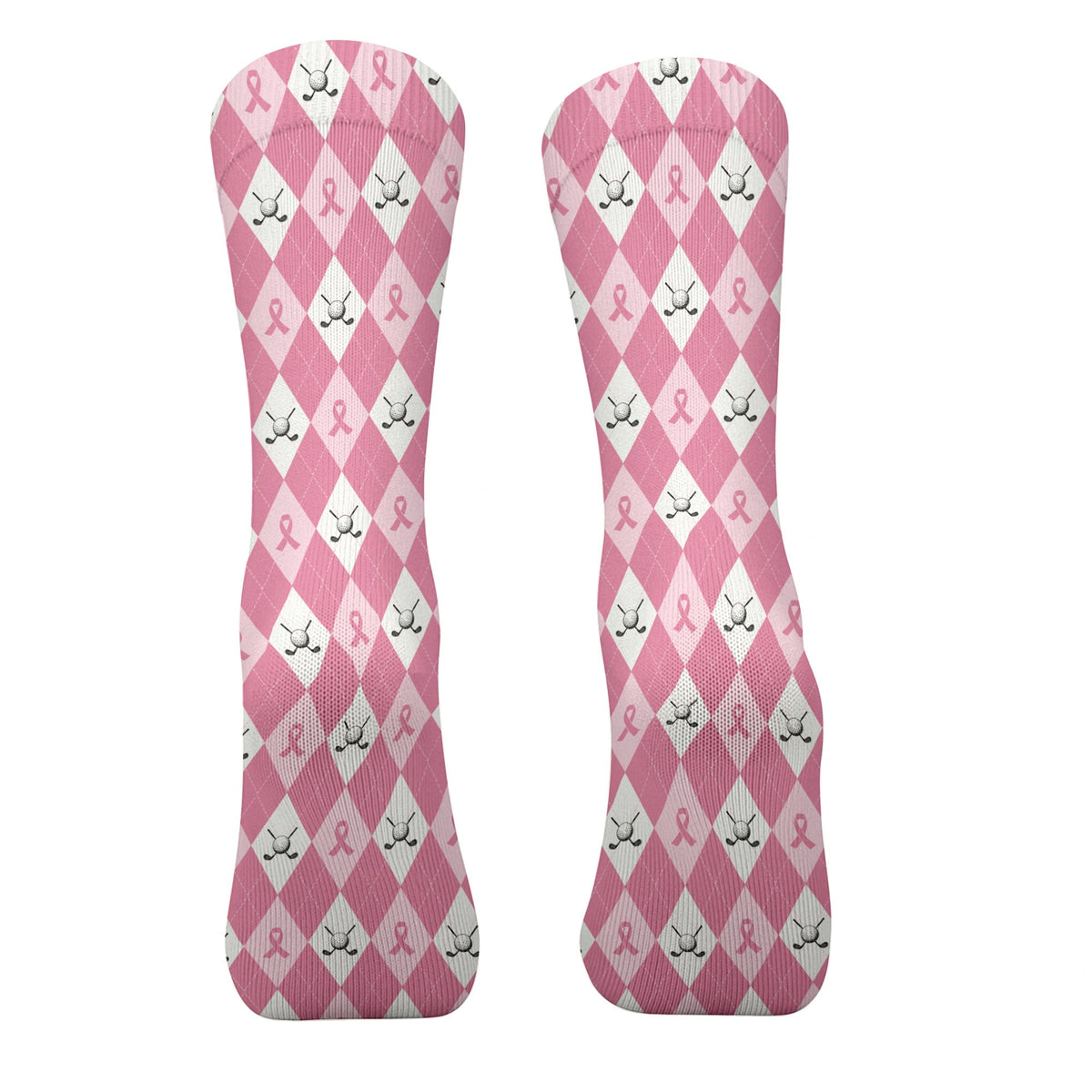 Breast Cancer Pink Argyle Pattern Golf Socks, Christmas Golf Gift, Gifts For Golf Lovers, Golfing Apparel
