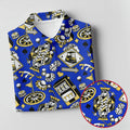Casino Golf Pattern Blue Hawaiian Golf Polo Shirt, Golf Shirts For Men, Mens Golf Apparel