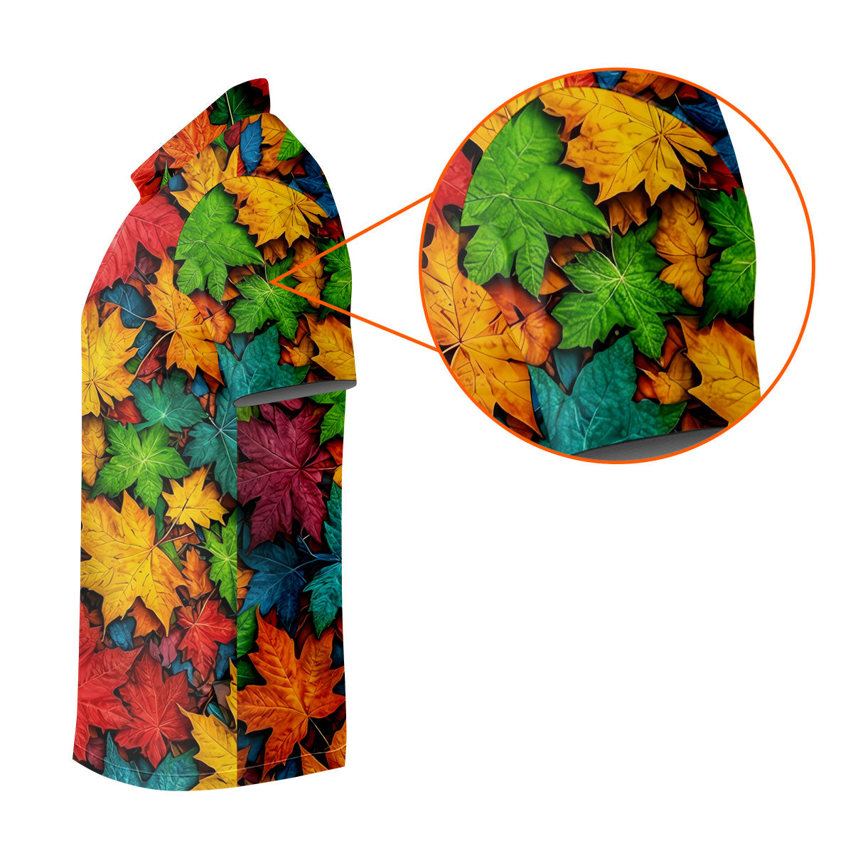 Vibrant Maple Leaf Autumn Forest Hawaiian Golf Polo, Golf Tops For Men, Golfing Apparel