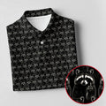 Funny Rude Raccoon Middle Finger Black Polo Shirt, Women's Golf Polo, Golf Tops For Women