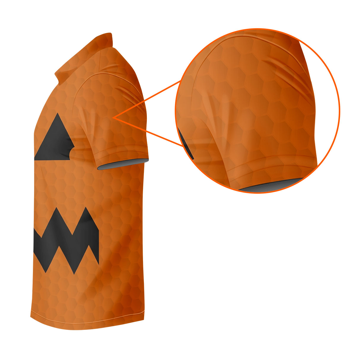 Halloween Jack O Lantern Golf Shirt, Women's Golf Polo, Ladies Golf Tops