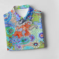 Colorful Boho Paisley Floral Pattern Golf Polo, Women's Golf Tops, Printed Golf Shirt