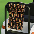 Cartoon Gingerbread Black Golf Towel, Unique Gift For Golfer, Christmas Golf Gift, Golf Accessories