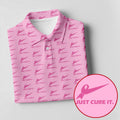 Just Cure It Pink Ribbon Breast Cancer Golf Shirt, Mens Golf Polo, Printed Golf Shirts