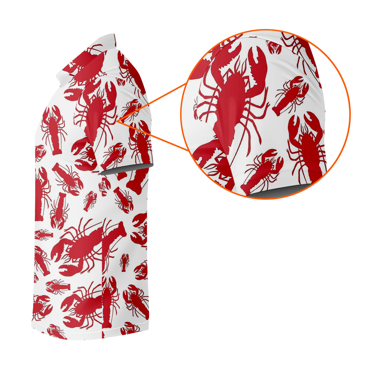 Lobster Pattern Vintage Hawaiian Golf Shirt, Men's Golf Shirt, Polo Shirts For Men